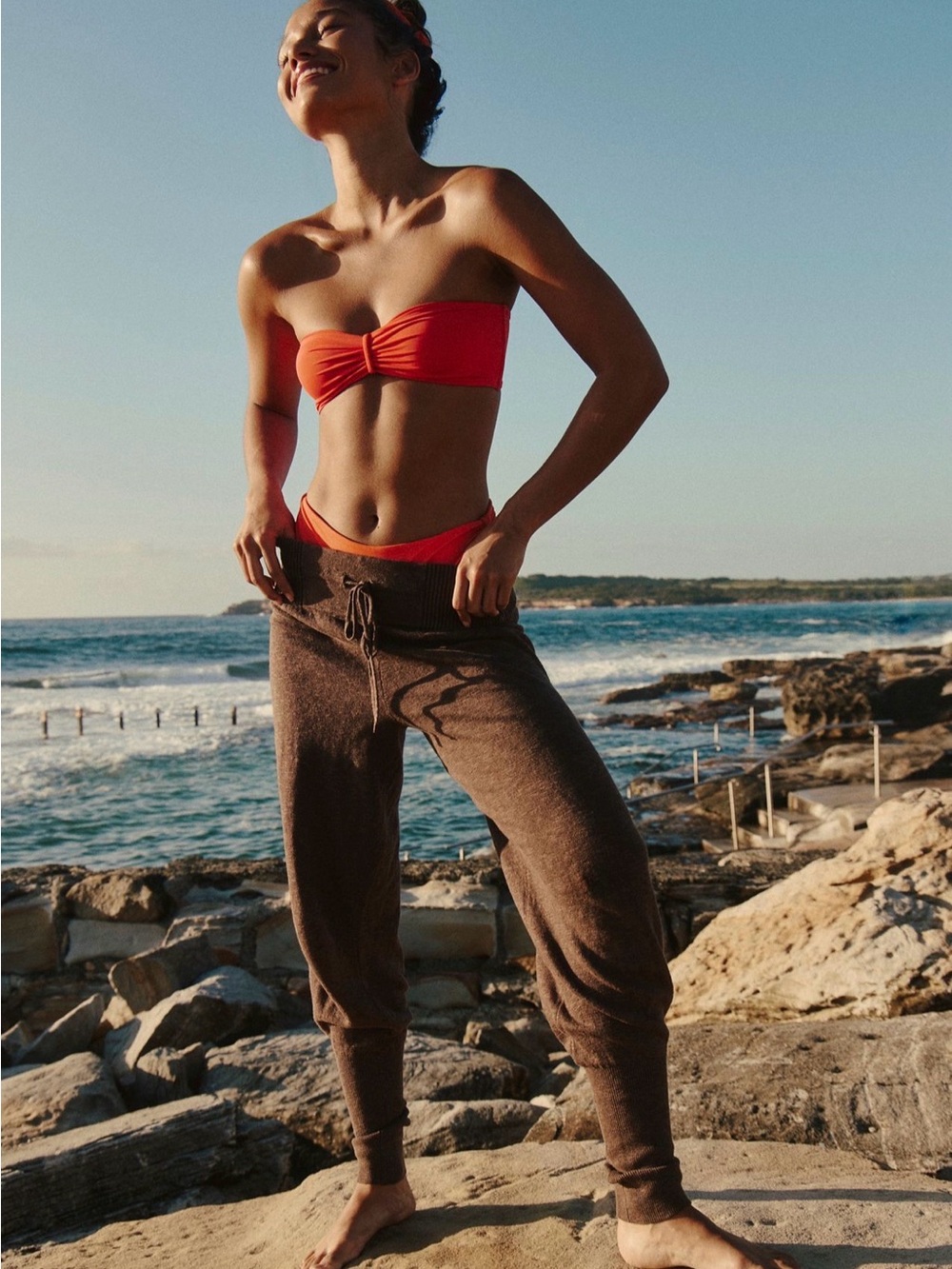 Free People Beach Sila Sweater Pant in Carafe